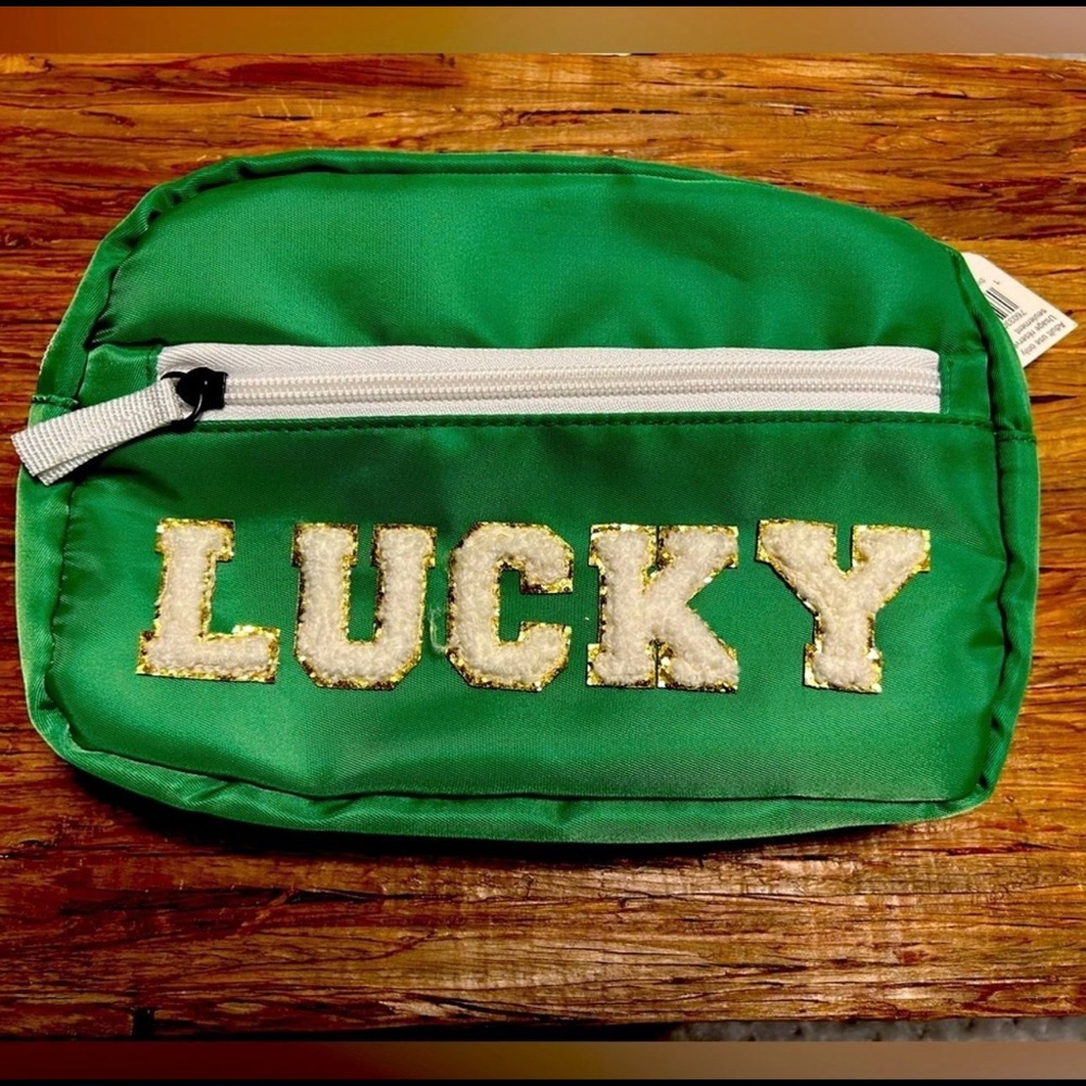 LOW START Lucky Green Cosmetic Bag NWOT